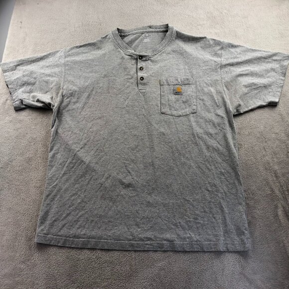 2 Carhartt Mens Henley Shirt XL Lot Of Two Workwear Classic Casual Tee Pullover - Picture 3 of 16